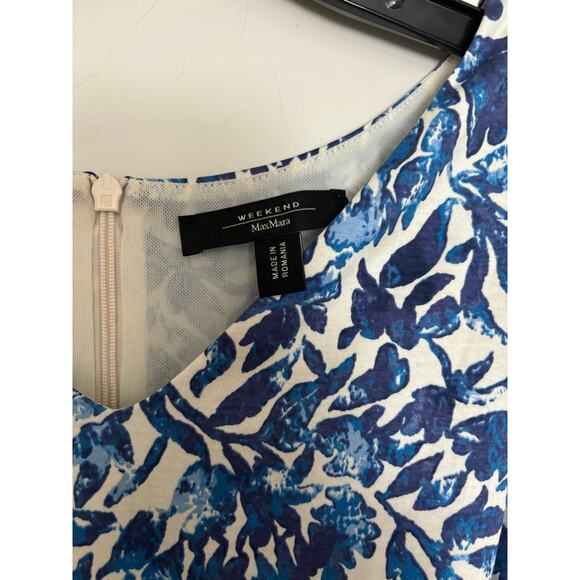 Max Mara Weekend Floral Midi Dress Womens Size Large V-Neck - Picture 2 of 4
